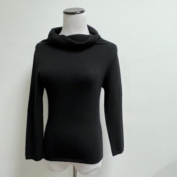 Bebe Black cowl neck cashmere sweater M - Picture 1 of 5